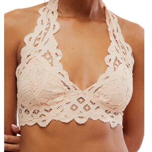 Free People Adella Lace Halter Bralette